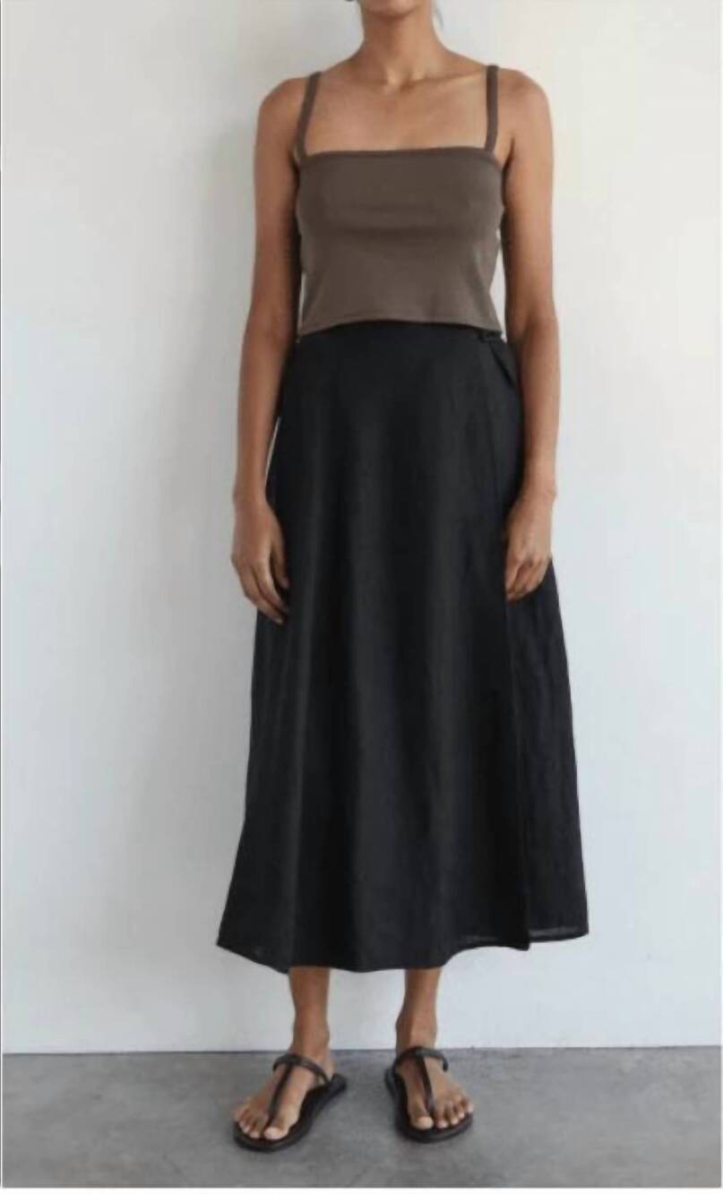 NEW FIRST RITE wrap midi skirt in vintage black